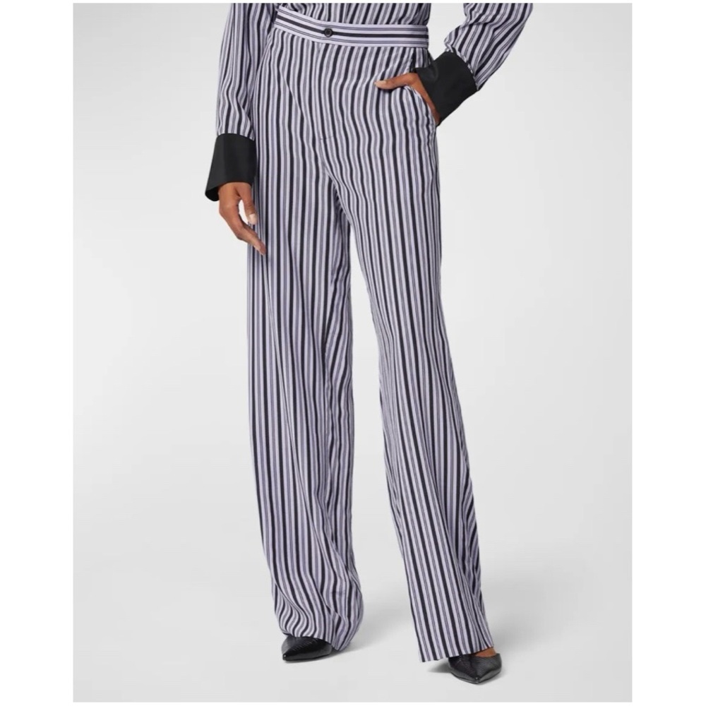 NEW Equipment Aeslin Striped Silk Trousers Lavender